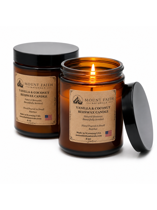 Vanilla and Coconut Beeswax Candle